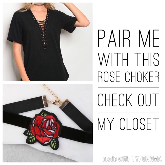 LAST 🚨 NWT Lace Up Front V-Neck Tunic Tee - Picture 5 of 8